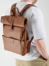 Sac  Dos Business Flandres 1 Compartiment Cuir Etrier Marron flandres EFLA8102-vue-porte