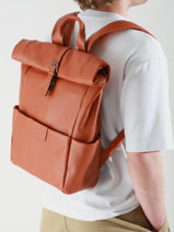 Sac  Dos Business Flandres 1 Compartiment Cuir Etrier Orange flandres EFLA8102-vue-porte